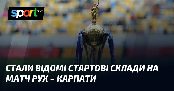 Опубліковано інформацію про стартові склади для поєдинку між Рухом та Карпатами.